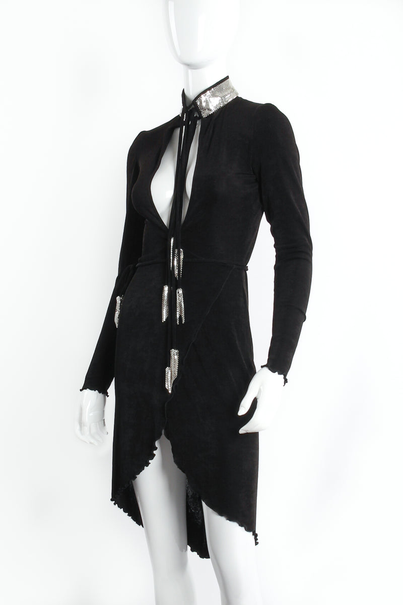 Vintage Anthony Ferrara Backless Choker Plunge Wrap Dress on Mannequin crop at Recess Los Angeles