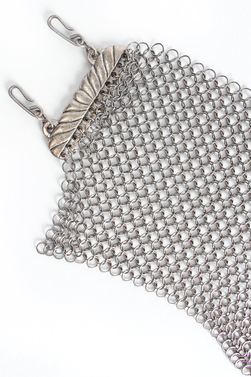 Vintage Anthony Ferrara Pewter Ring Mesh Swarovski Arrowhead Bib Necklace Hook Detail at Recess LA