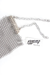 Vintage Anthony Ferrara Pewter Ring Mesh Swarovski Arrowhead Bib Necklace Hang Tag at Recess LA