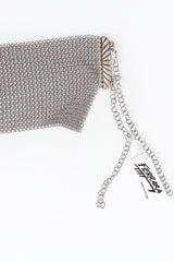 Vintage Anthony Ferrara Swarovski Pewter Mesh Pointed Mock Collar hangtag at Recess Los Angeles