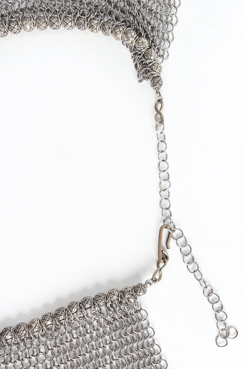 Vintage Anthony Ferrara Pewter Ring Mesh Collar Necklace hook and chain at Recess Los Angeles