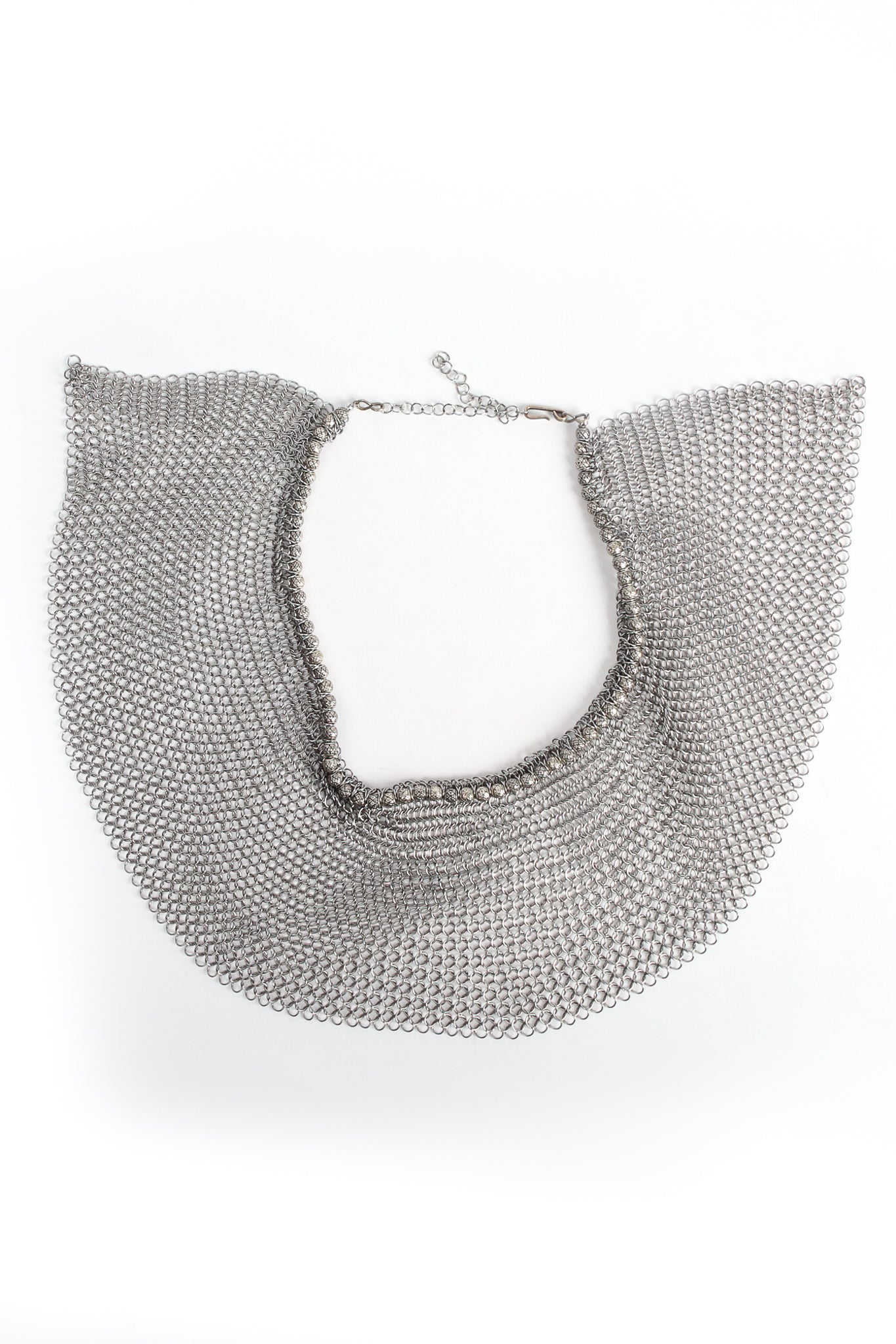 Vintage Anthony Ferrara Pewter Ring Mesh Collar Necklace at Recess Los Angeles