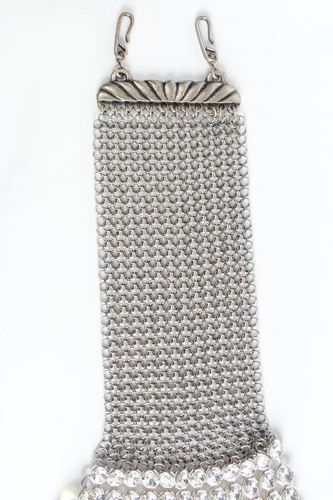 Vintage Anthony Ferrara Swarovski Point Drop Pewter Mesh Choker mesh at Recess Los Angeles