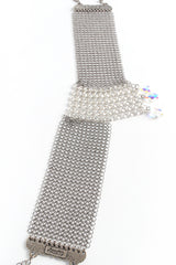 Vintage Anthony Ferrara Swarovski Point Drop Pewter Mesh Choker flat at Recess Los Angeles