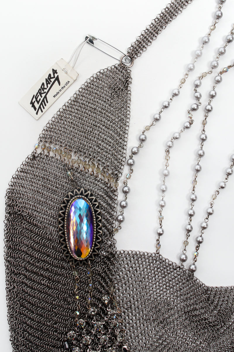 Vintage Anthony Ferrara Swarovski Crystal & Pearl Draped Mesh Wrap Halter –  Recess