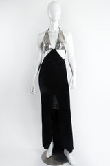 Vintage Anthony Ferrara Mesh Monikini Cutout Halter Gown on Mannequin front at Recess Los Angeles