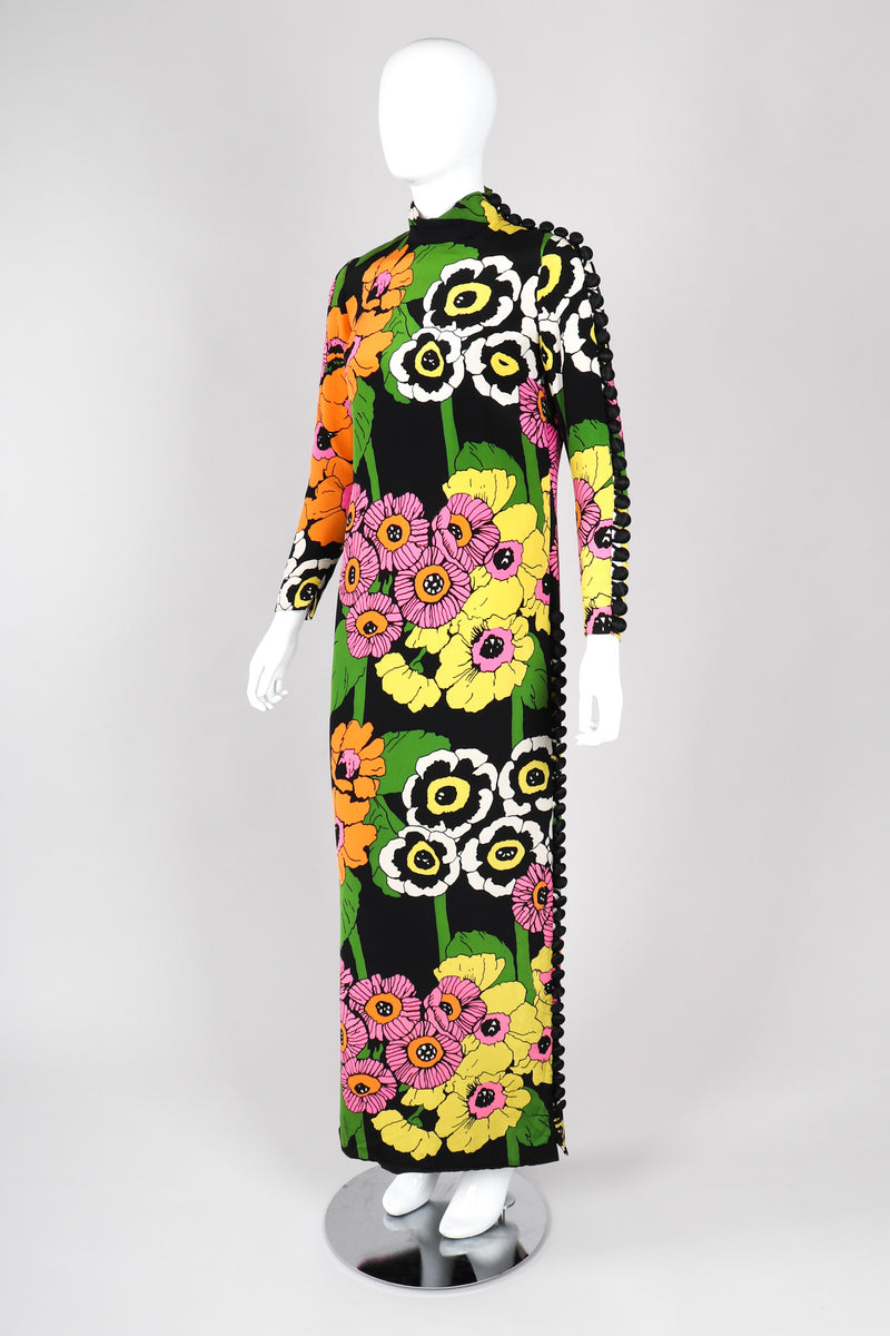 Recess Los Angeles Vintage Fiandaca Technicolor Floral Pop Column Shift Dress