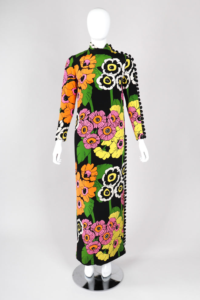Recess Los Angeles Vintage Fiandaca Technicolor Floral Pop Column Shift Dress