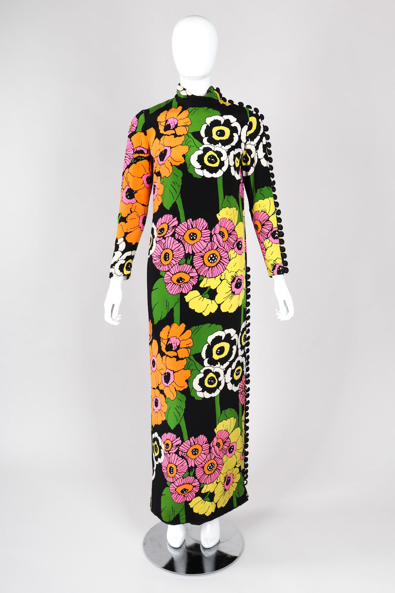 Recess Los Angeles Vintage Fiandaca Technicolor Floral Pop Column Shift Dress