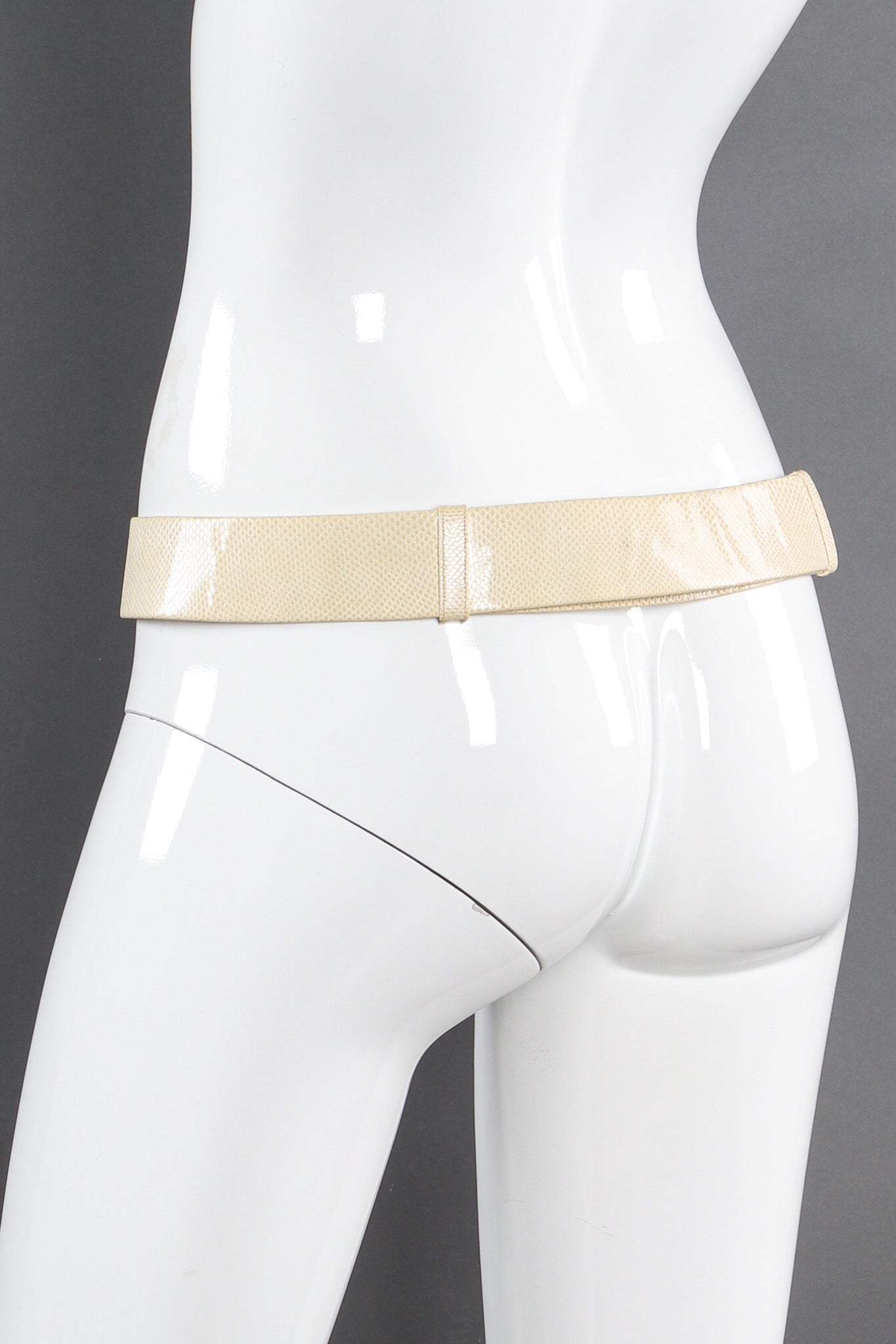 snakeskin slide belt by Finesse LaModel mannequin back @recessla