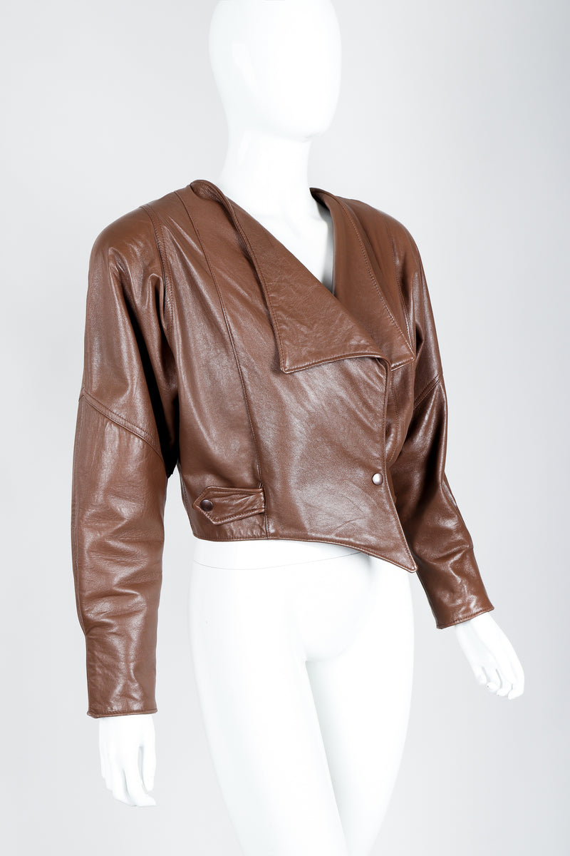Vintage Firenze Santa Barbara Leather Utility Jacket on Mannequin crop at Recess