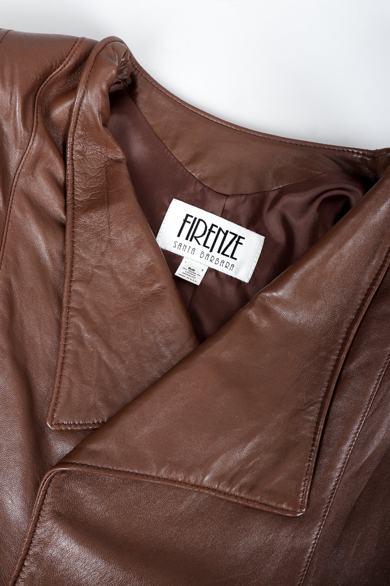 Vintage Firenze Santa Barbara Leather jacket collar