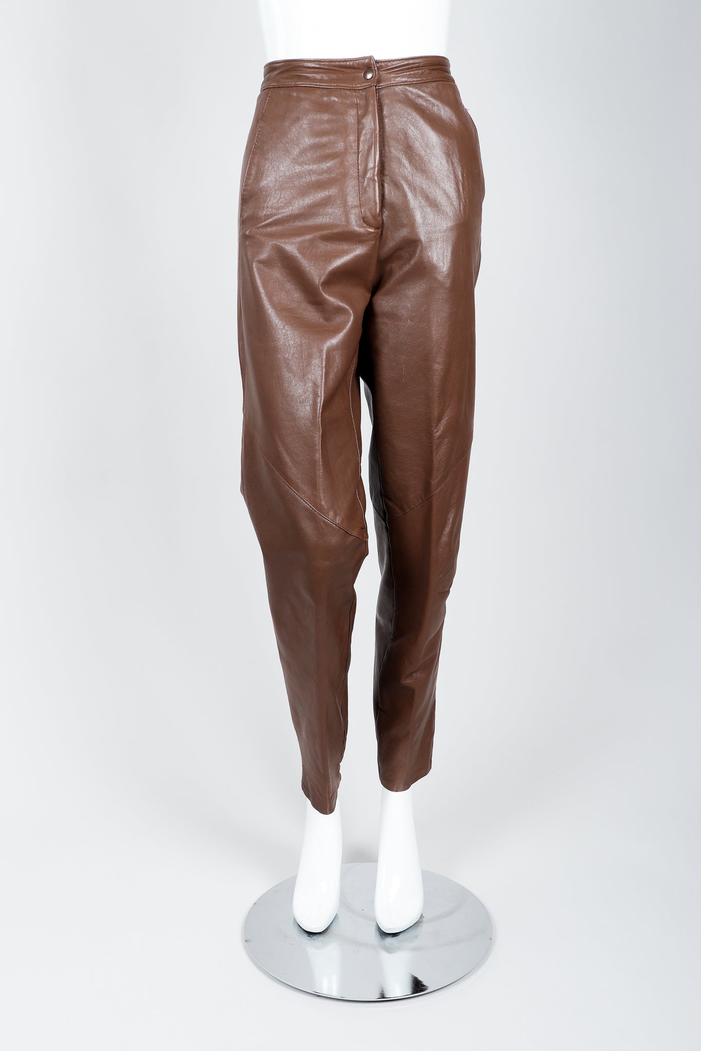 Vintage Firenze Santa Barbara Leather Utility Pant on Mannequin front at Recess
