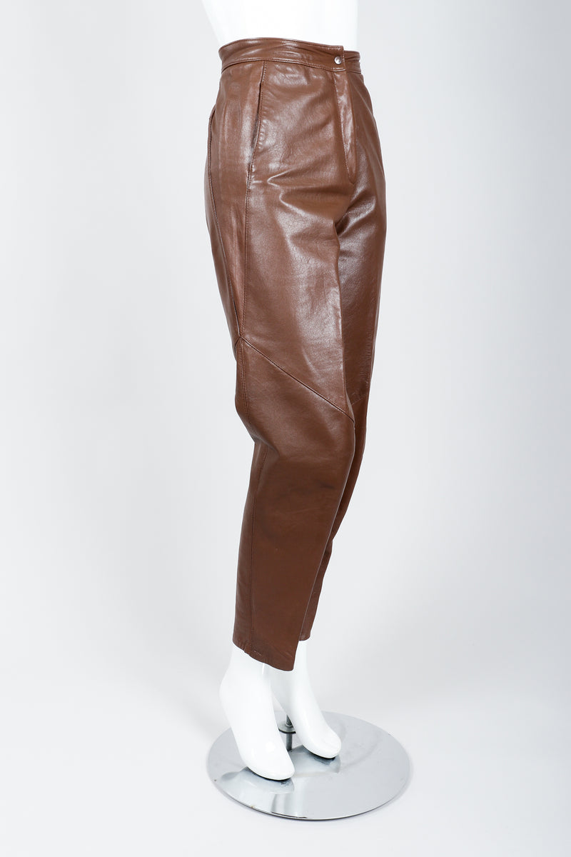 Vintage Firenze Santa Barbara Leather Utility Pant on Mannequin side at Recess