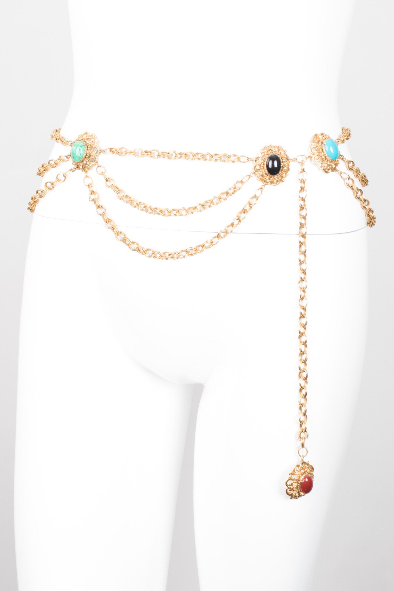 Florenza Polished Cabochon Tiered Chain Belt