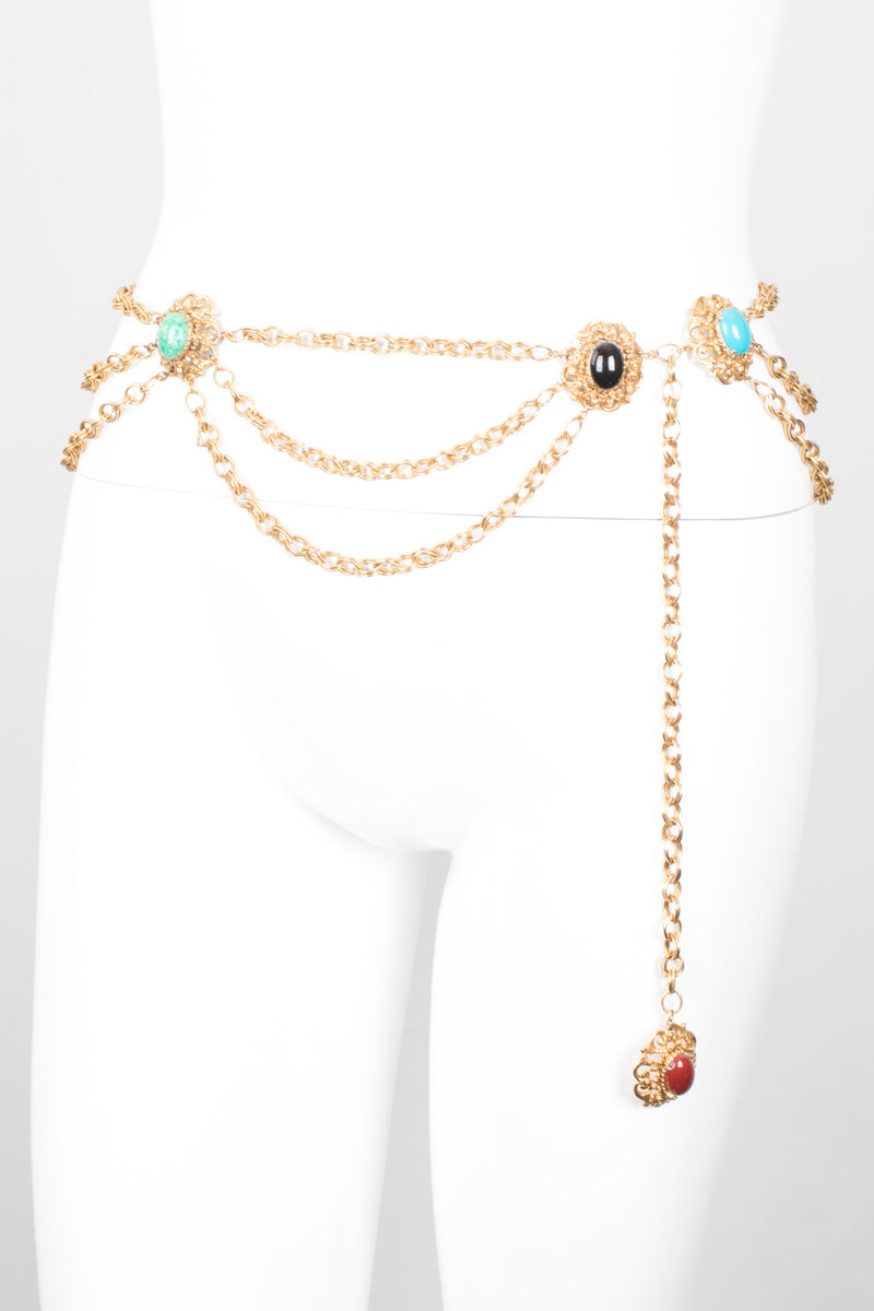 Florenza Polished Cabochon Tiered Chain Belt