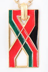 Recess Los Angeles Vintage Florenza 1970s Mod Enamel X Plate Gucci Pendant