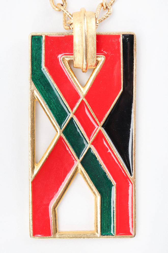 Recess Los Angeles Vintage Florenza 1970s Mod Enamel X Plate Gucci Pendant