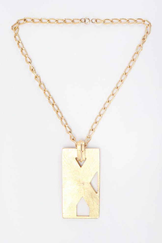 Recess Los Angeles Vintage Florenza 1970s Mod Enamel X Plate Gucci Pendant