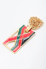 Recess Los Angeles Vintage Florenza 1970s Mod Enamel X Plate Gucci Pendant