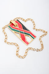 Recess Los Angeles Vintage Florenza 1970s Mod Enamel X Plate Gucci Pendant