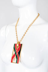 Recess Los Angeles Vintage Florenza 1970s Mod Enamel X Plate Gucci Pendant