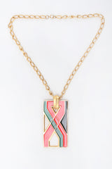 Recess Los Angeles Vintage Florenza 1970s Mod Enamel X Plate Gucci Pendant