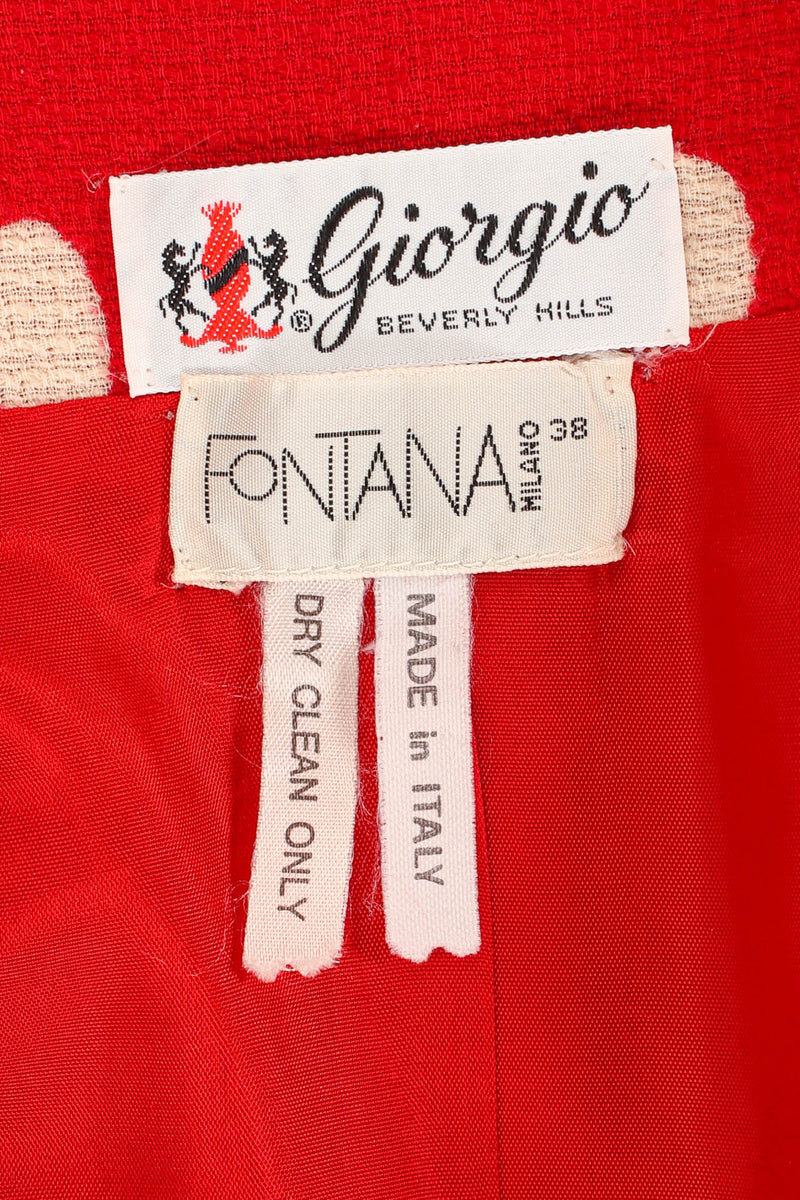 Vintage Fontana Red Polka Dot Bolero & Dress Set tags @ Recess Los Angeles