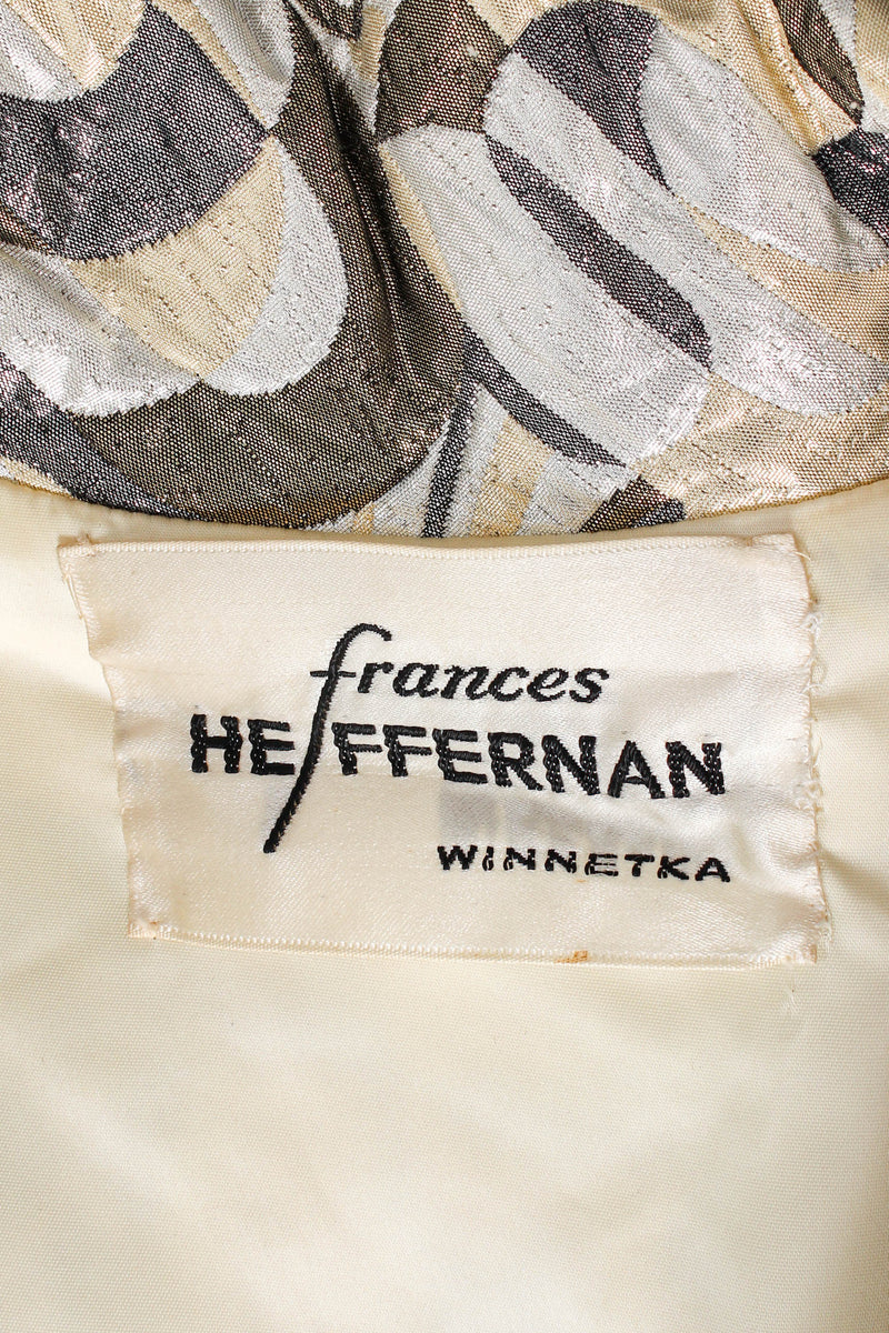 Vintage Frances Heffernan Metallic Abstract Quilted Overcoat label at Recess Los Angeles