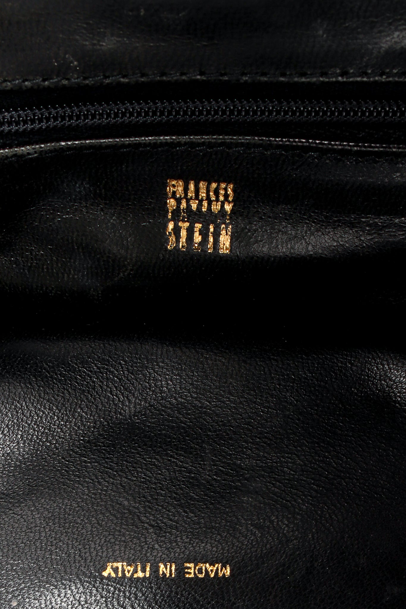 Vintage Frances Patiky Stein Royal Ruched Satin Shoulder Bag signature at Recess Los Angeles