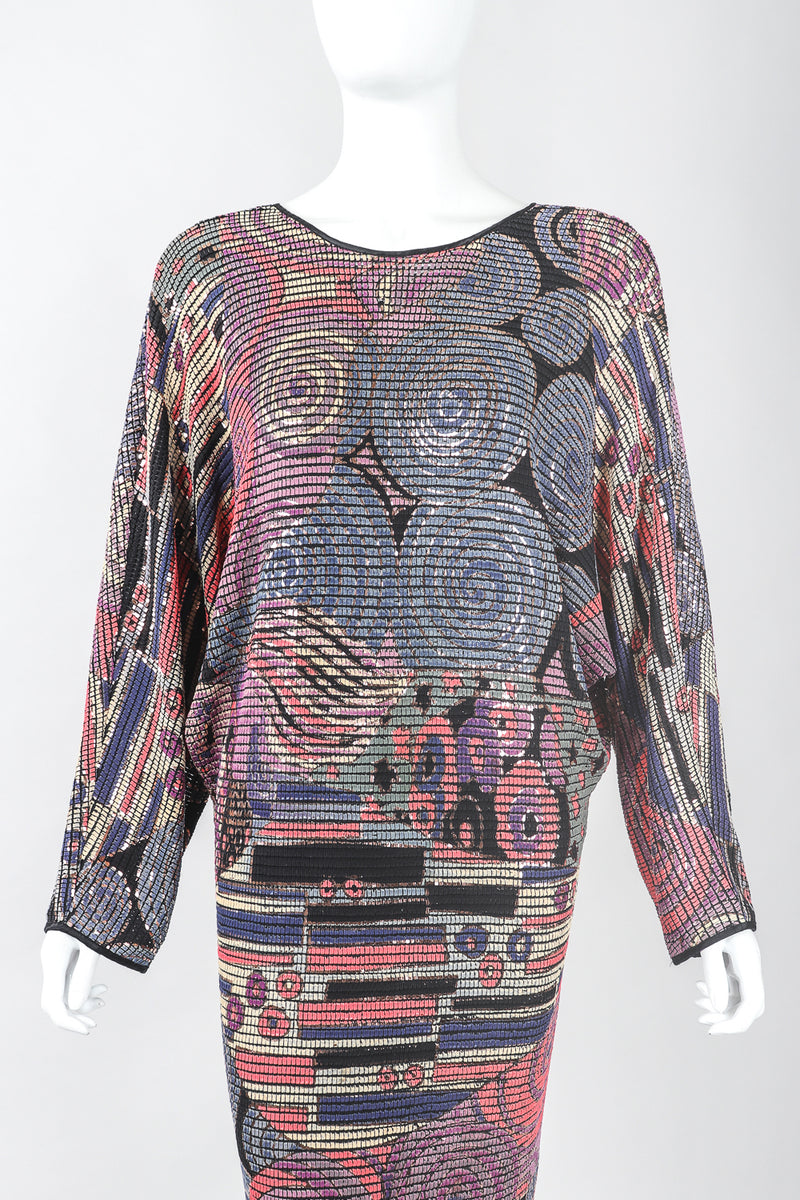 Recess Designer Consignment Vintage Frances La Vie Mosaic Dolman Shift Dress Los Angeles Resale