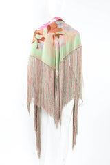 Vintage Francois Guerin Airy Floral Fringe Shawl mannequin back  @ Recess LA