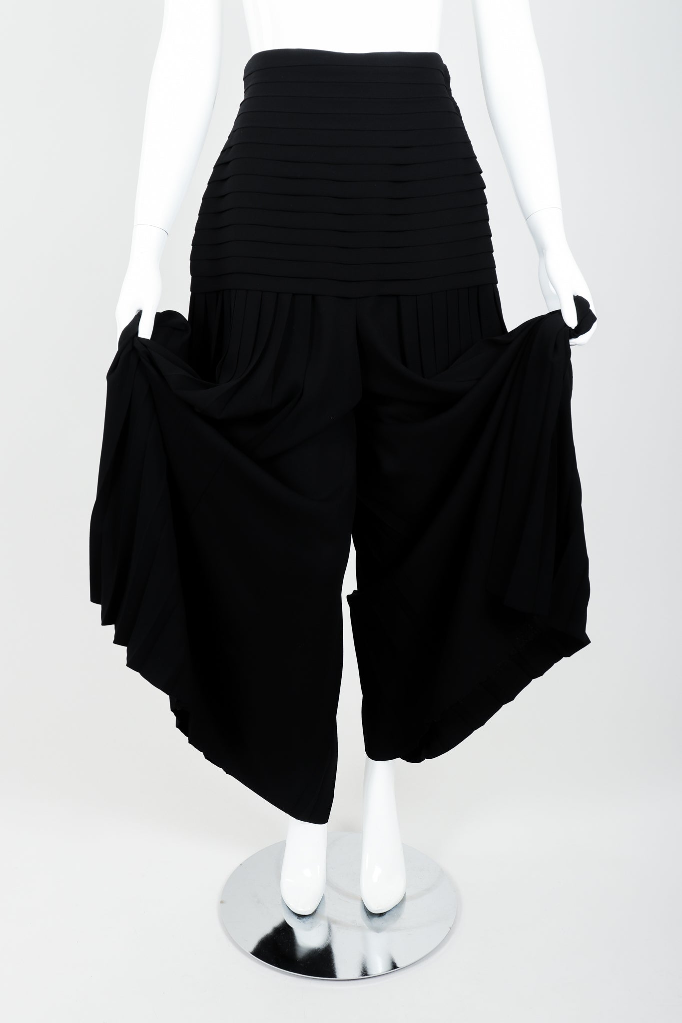 Vintage Frank Usher Pleated Palazzo Pant on Mannequin front at Recess Los Angeles