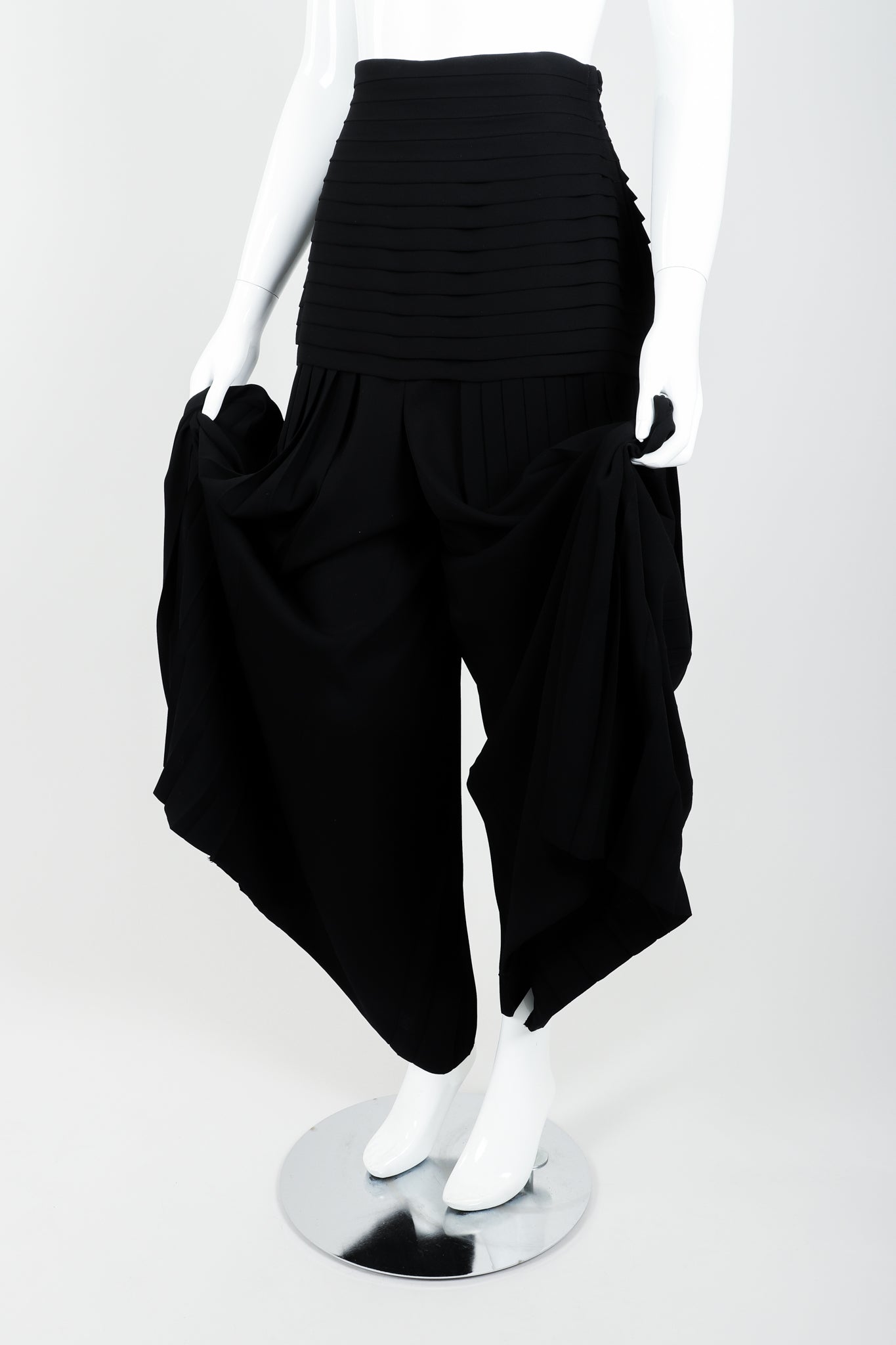 Vintage Frank Usher Pleated Palazzo Pant on Mannequin angle crop at Recess Los Angeles