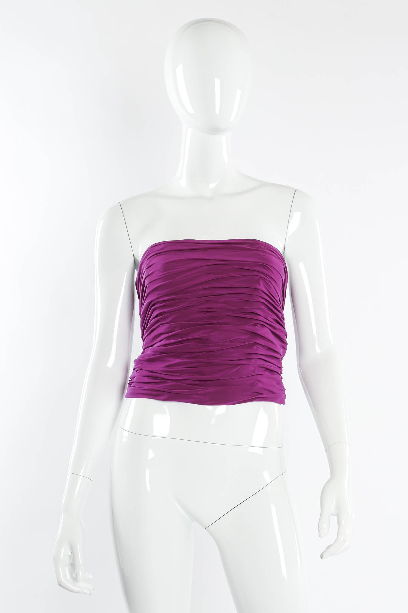 Vintage Genny for Fred Hayman Silk Ruched Tube Top mannequin front @ Recess Los Angeles