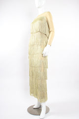 Vintage Fred Perlberg Long Tiered Fringe Dress on mannequin angle at Recess Los Angeles