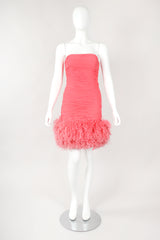 Recess Designer Consignment Vintage Fred Hayman Hollywood Ruched Feather Cocktail Dress & Shawl Los Angeles Resale