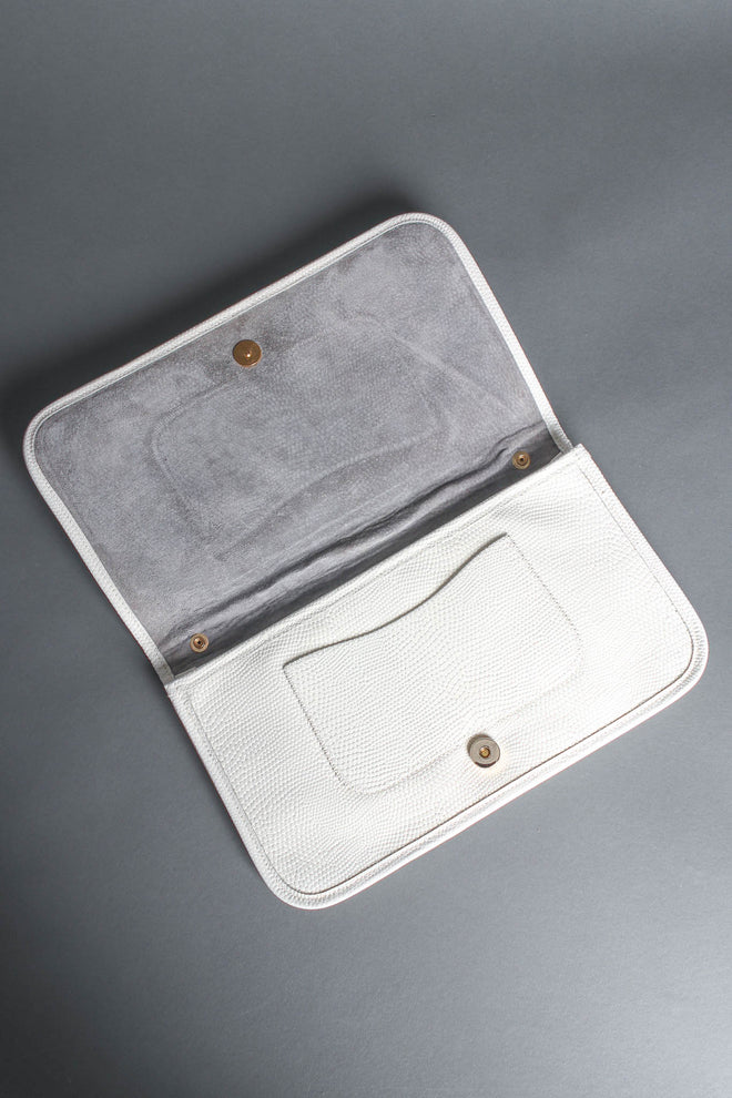 Vintage Furst & Mooney Abstract Snake Leather Envelope Clutch opened @ Recess Los Angeles