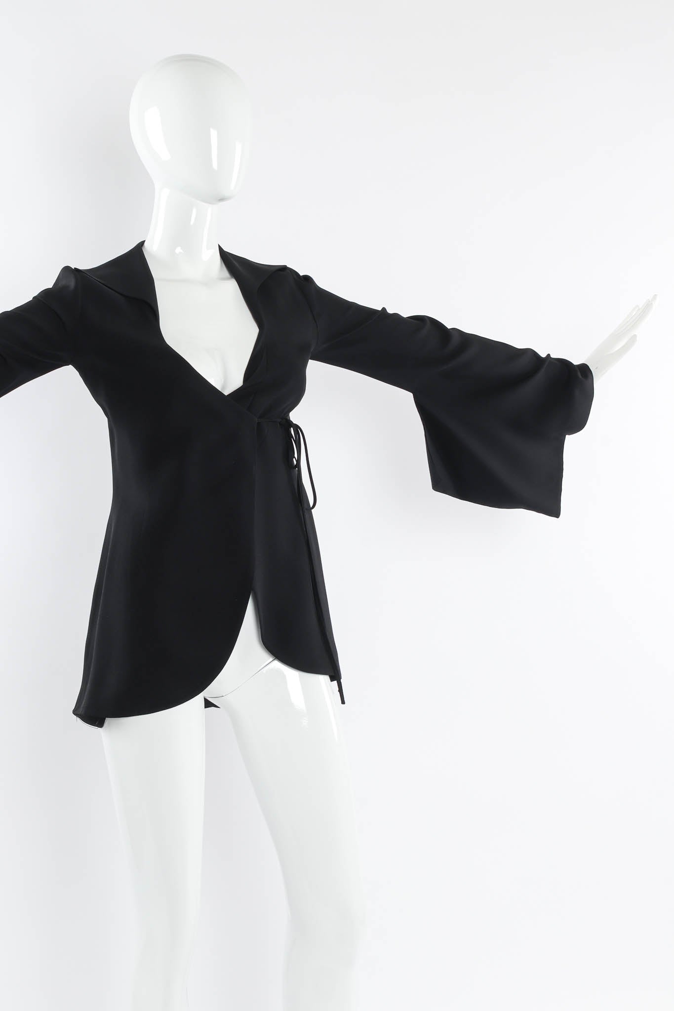 Vintage Future Ozbek Kimono Sleeve Wrap Top mannequin sleeve drape detail @ Recess Los Angeles