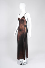 Recess Los Angeles Vintage Future Ozbek Metallic Lingerie Triangle Stretch Slip Dress
