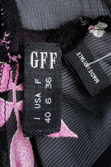 Recess Designer Consignment Vintage Gianfranco Ferre GFF Sheer Chiffon Bias Pieced Rose Print Dress Los Angeles Resale