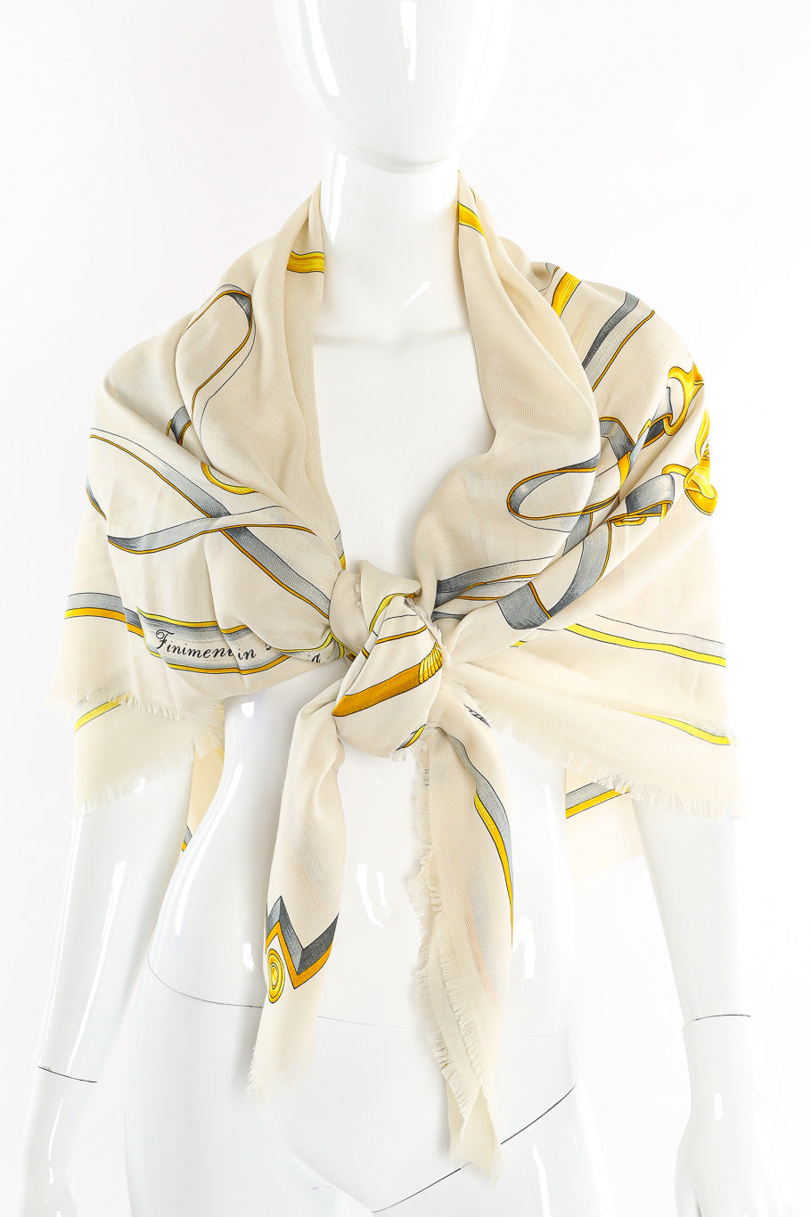 Large horsebit graphic scarf by Gucci photo on Mannequin. @recessla