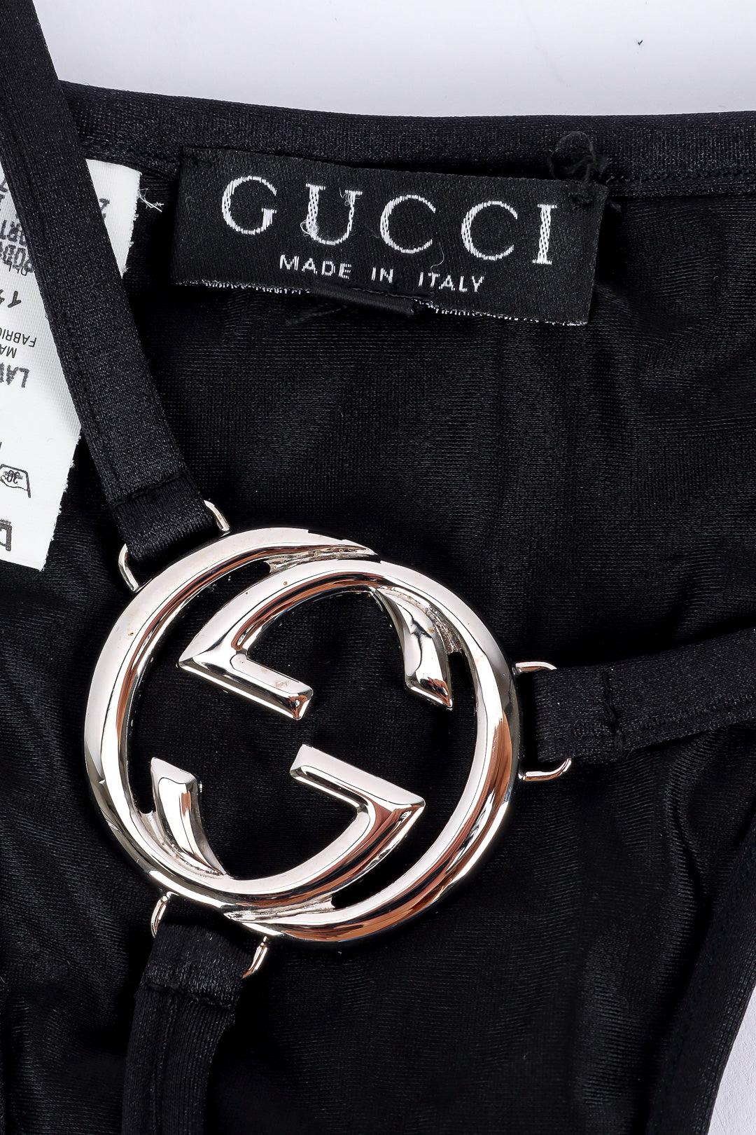 Black g-string by Tom Ford for Gucci label and emblem @recessla