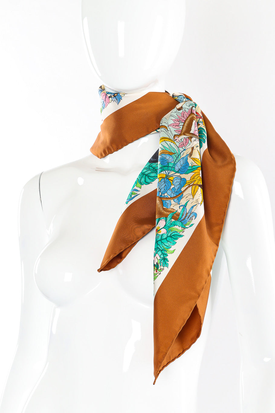 Colorful jungle print scarf by Gucci neck tie plume @recessla