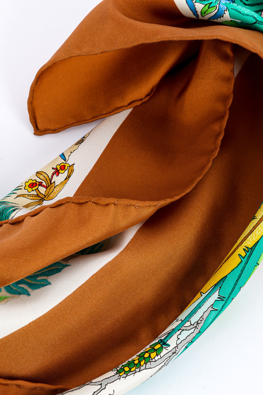 Colorful jungle print scarf by Gucci hand rolled hem @recessla