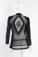 Vintage Gai Mattiolo Soutache Braid Mesh Geo Blazer mannequin back @ Recess Los Angeles