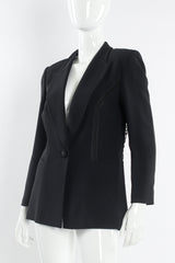 Vintage Gai Mattiolo Soutache Braid Mesh Geo Blazer mannequin angle @ Recess Los Angeles