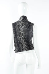 Vintage Jean Paul Gaultier Soleil Mesh Snow Leopard Turtleneck Top on mannequin back  @ Recess LA