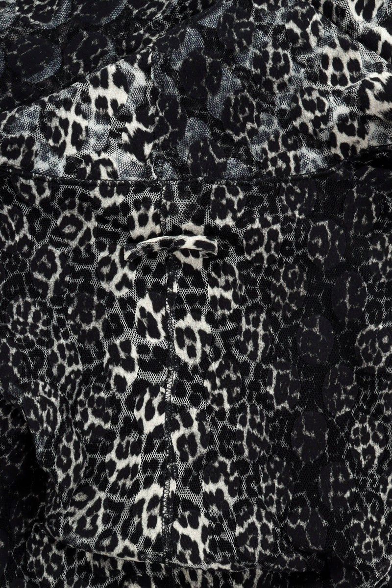 Vintage Jean Paul Gaultier Soleil Mesh Snow Leopard Turtleneck Top fabric detail @ Recess LA