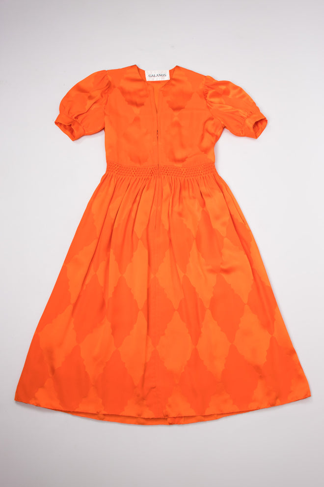 Galanos Vintage Textured Silk Damask Harlequin Dress